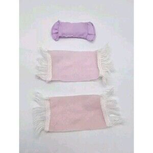 Vintage 1980s Barbie Dream House Rugs? And Pillow Mattel Accessories Doll House